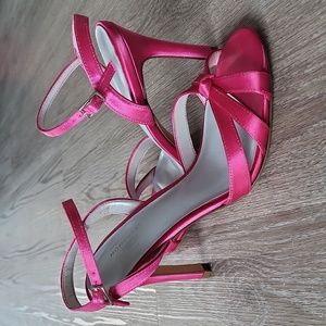Fuscia Satin Heels - 6.5
